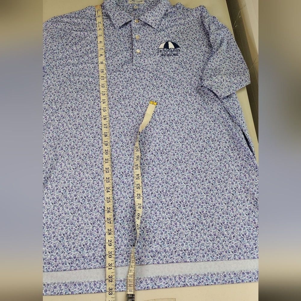 Peter Millar Summer Comfort Wine Cup Print Golf Short Sleeve Polo Shirt Sz XL - Picture 13 of 15